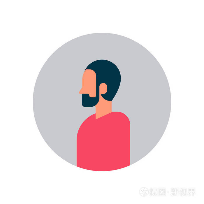 非洲裔美国人人物形象在白色背景男性头像平面卡通肖像