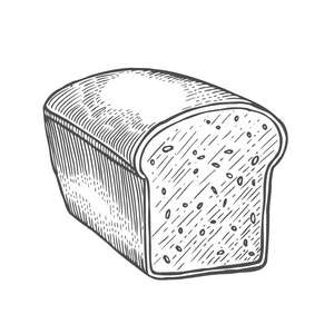 矢量黑色手绘老式雕刻插图海报,标签和菜单面包店.孤立在白色背景上.