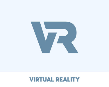 虚拟现实标志,网页图标,现代娱乐,矢量插图照片