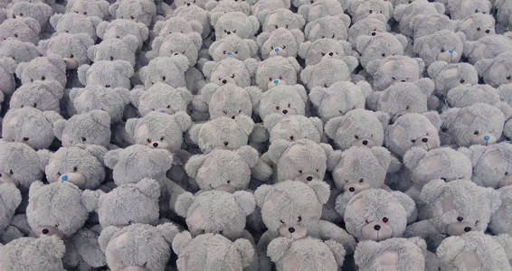 许多灰色泰迪熊