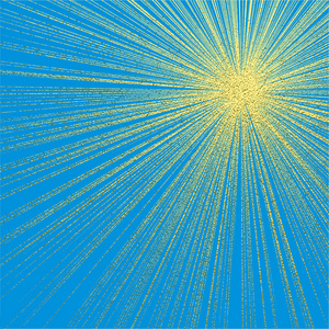 金光光线爆炸矢量插图. 太阳射线或星爆元素与火花.