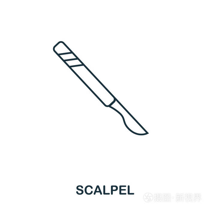 手术刀图标大纲样式图标设计威尔手术刀图标的插图在白色查出的象形