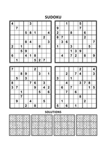 四个数独拼图舒适 容易 但不是很容易 水平上的a4或字母大小的页面 边缘适合大型印刷书籍的答案包括在内 第13项 插画 正版商用图片12am1l 摄图新视界 四个数独拼图舒适 容易 但不是很容易 水平上的a4或字母大小的页面 边缘适合大型印刷书籍的答案包括在内 第13项 插画 正版商用图片12am1l 摄图新视界