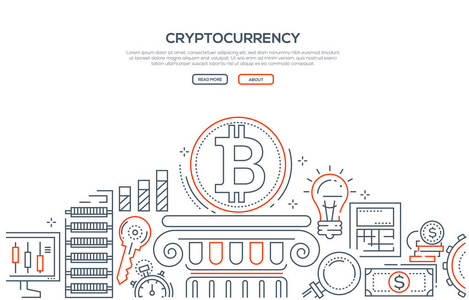 Cryptocurrency 线设计风格插图