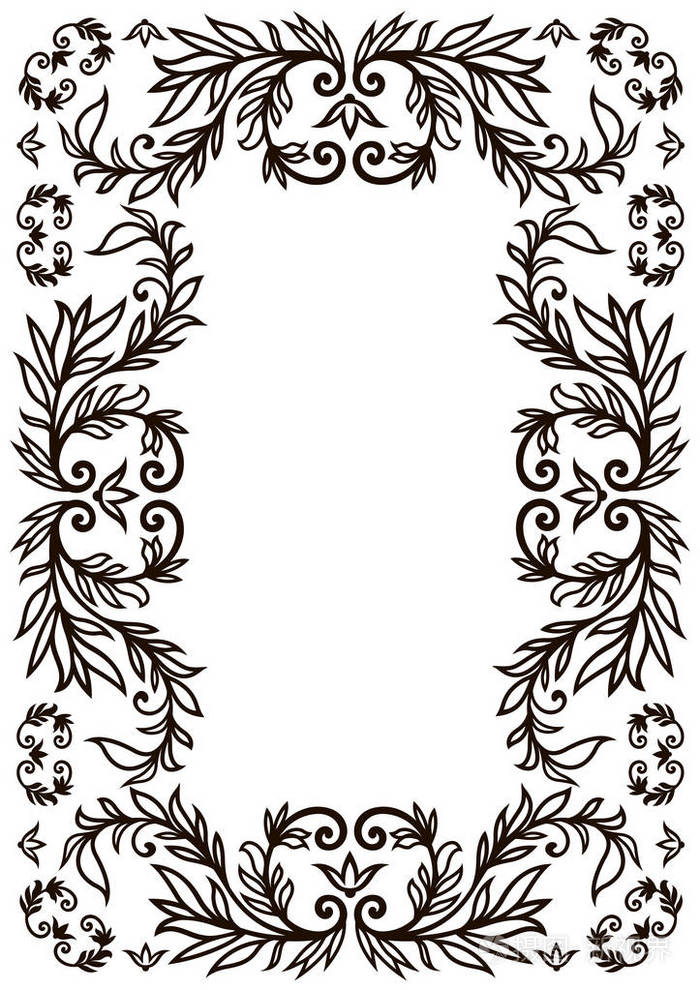 框架边框设计模板黑白装饰矢量边框白色空白背景上的证书邀请文件菜单