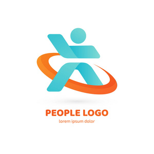 标志型活动人符号的插图设计。 矢量快乐人网页图标。