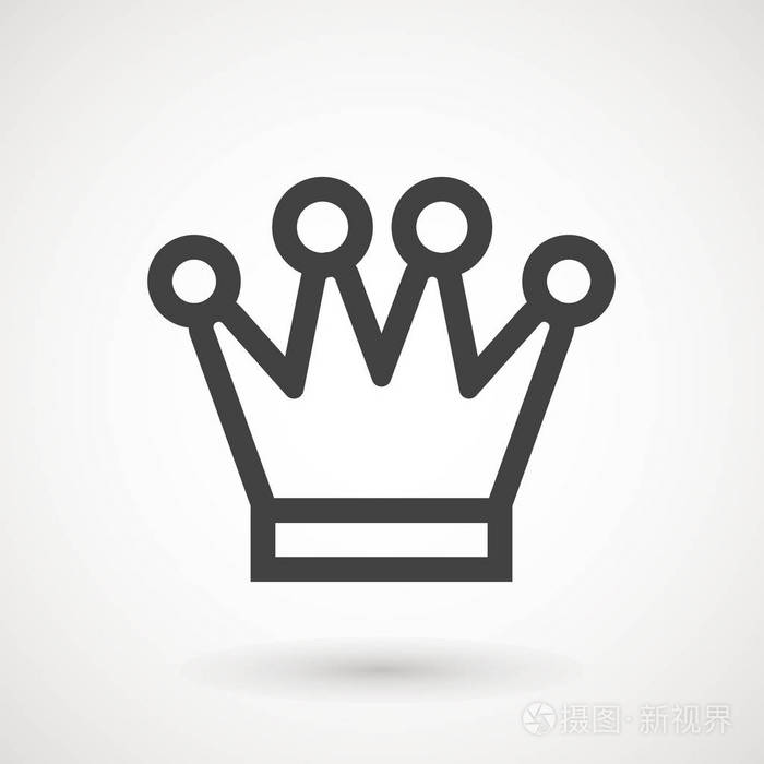 皇冠图标在时尚的平面风格孤立的灰色背景皇冠符号为您的网站设计标志