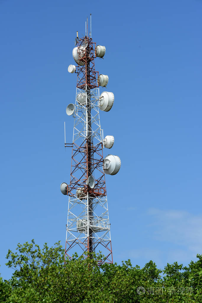 蓝天通信无线铁塔天线电信技术设备网络电话移动台微波卫星金属全球