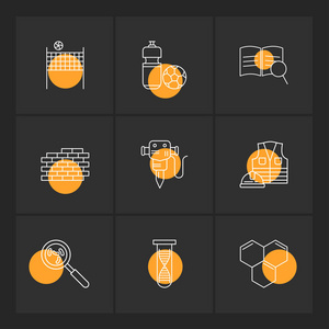 平面矢量插图集各种矢量应用图标