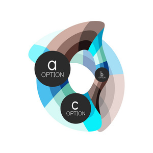 抽象多彩的几何选项图表设计模板与 abc 选项示例。商务演示或信息横幅的抽象背景