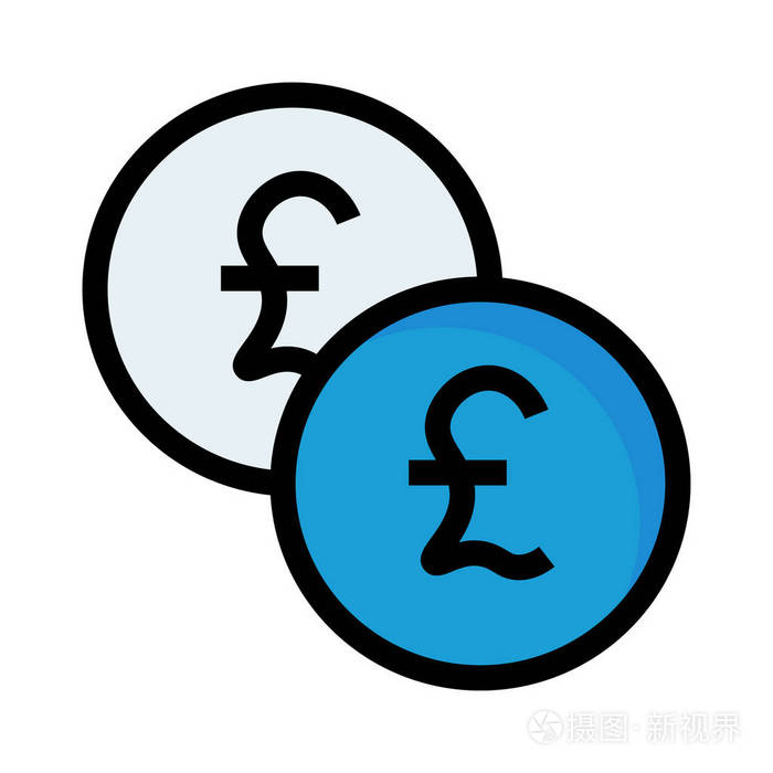 英镑图标矢量插图