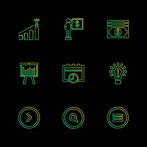 各种主题应用程序图标矢量插图