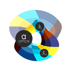 抽象多彩的几何选项图表设计模板与 abc 选项示例。商务演示或信息横幅的抽象背景