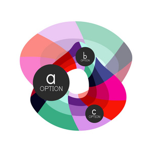 抽象多彩的几何选项图表设计模板与 abc 选项示例。商务演示或信息横幅的抽象背景