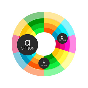 抽象彩色几何选项信息图形设计模板与样本ABC选项。 业务演示或信息横幅的抽象背景。 矢量插图