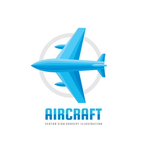 飞机创意标志. 航空运输抽象符号. 平面设计元素.照片