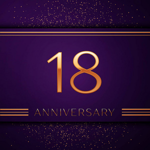 38, 三十八, 从中提琴的花, 被隔绝在白色背景上金黄数字十八 数字 18