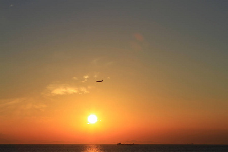 东涌日落海景