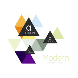 三角形形状设计抽象业务徽标图标设计。公司标识品牌会徽理念