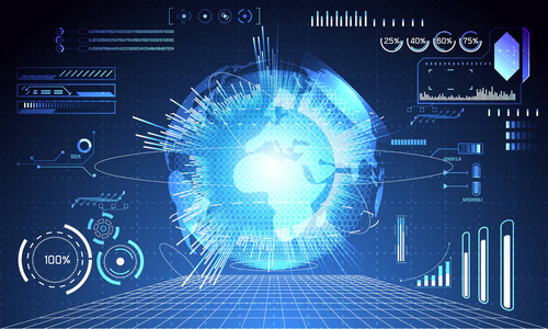 欧元链路网络连接抽象技术概念全球网络连接未来世界虚拟全息通信系统