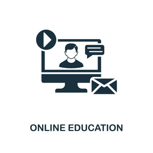 简单的元素插图.网络教育概念符号设计来自网络教育收藏.