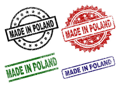 在波兰邮票印章制造的划痕纹理