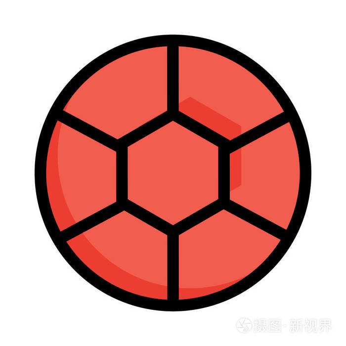 足球平面图标矢量插图