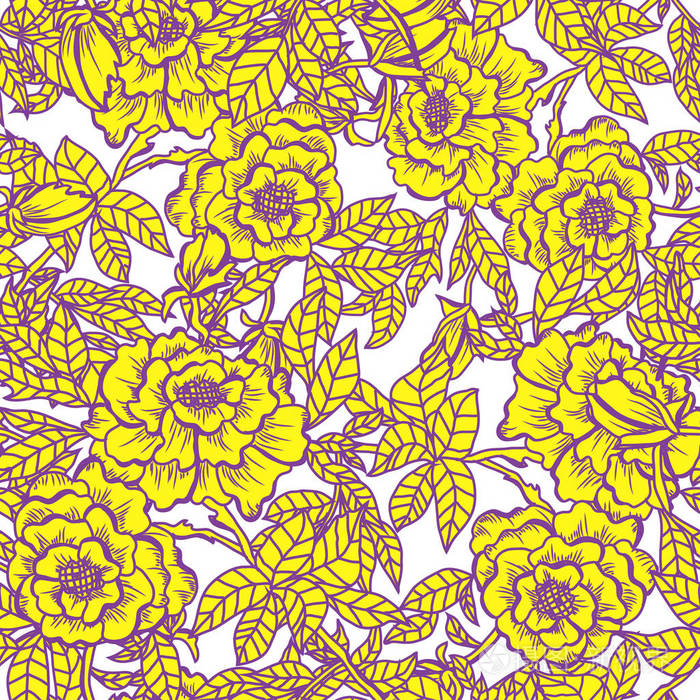 优雅的无缝花纹搭配牡丹花,设计元素.