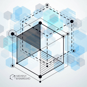 矢量工业和工程蓝背景未来技术计划。 模板和布局的现代几何构图。