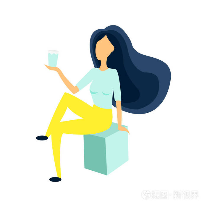 美丽的充满活力的女孩带着水. 健康的生活方式概念.