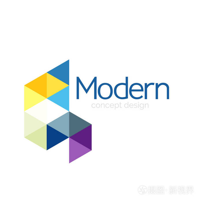 三角形形状设计抽象商业标志图标设计. 公司标志型品牌标志理念.