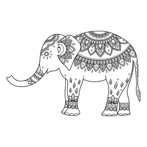大象的花纹简笔画图片