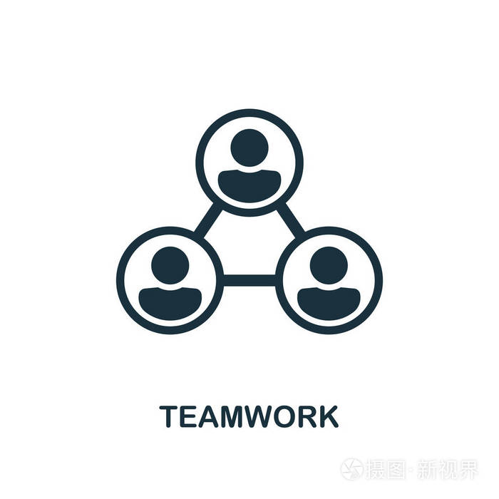 团队合作创意图标. 简单的元素插图.