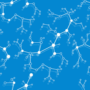 具有分子和通信结构的无缝图案。 科学概念。 医学化学科学背景。