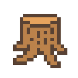 木桩16x16像素艺术图标隔离在白色背景上. 剪树符号.