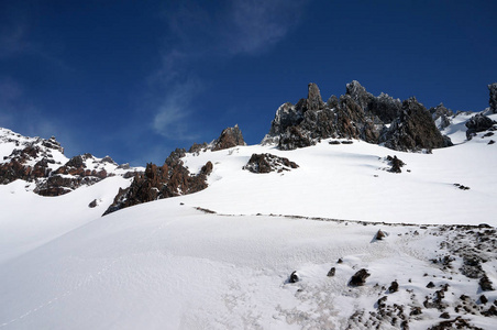 clock Couloir on Broken Top Mountain in the Cascade Range in Cen