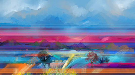 抽象油画风景背景照片-正版商用图片0fedkx-摄图新视界