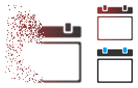 溶解像素半色调空日历页面图标