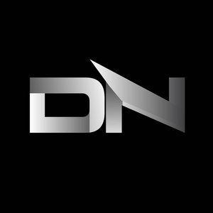 初始字母DN大写现代和简单的标志链接白色隔离在黑色背景。 公司标识的矢量设计模板元素。