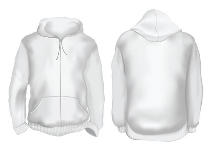 s hoodie jacket with zipper, front and back views. Gradient mesh