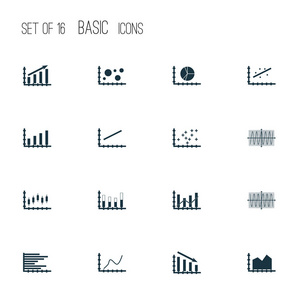 图形 图表和统计图标集。保费质量的符号集合。图标可以用于 Web 应用程序和用户界面设计