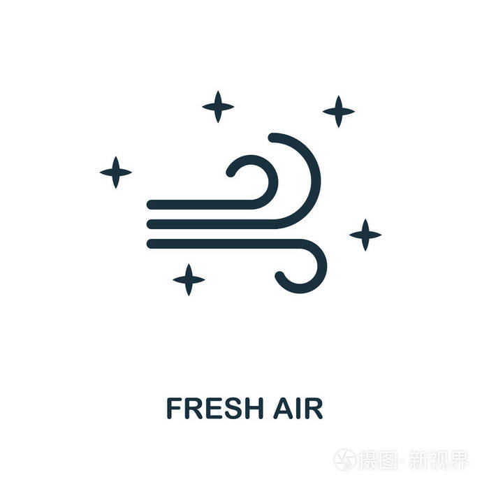 新鲜空气创意图标简单的元素插图清新空气概念符号设计从清洁收集可