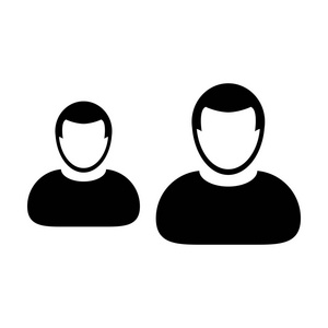 人物形象矢量男性群体符号化身为企业团队管理平面彩色象形文字插图