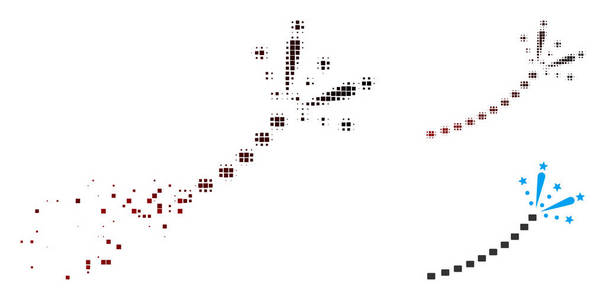 溶解像素半色调烟花痕迹图标