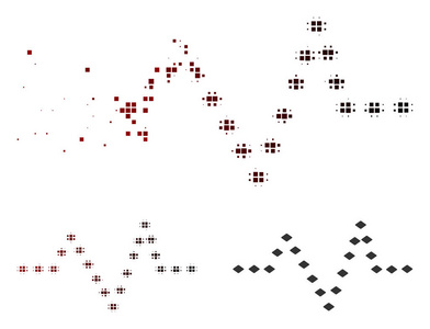 消散像素半色调虚线脉冲图标