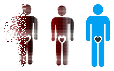 移动像素半色调情人男图标