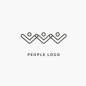 矢量插图图形设计可编辑设计。 快乐的人在五颜六色的标志。 团队网页图标。