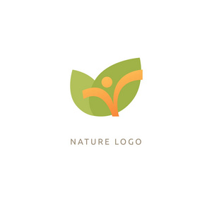 人和植物概念图标。 生态友好的生物生态非转基因产品矢量插图。