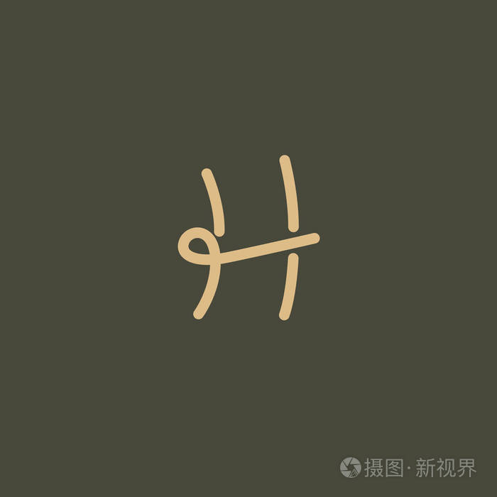 字母h向量标志老式徽章和标志型商务标志身份标签姓名缩写