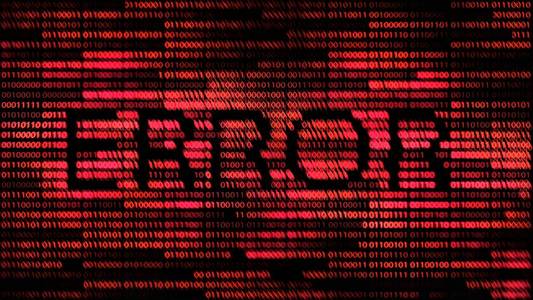 红色和黑色数字二进制代码. 间谍软件计算机问题恶意软件和黑客概 ..